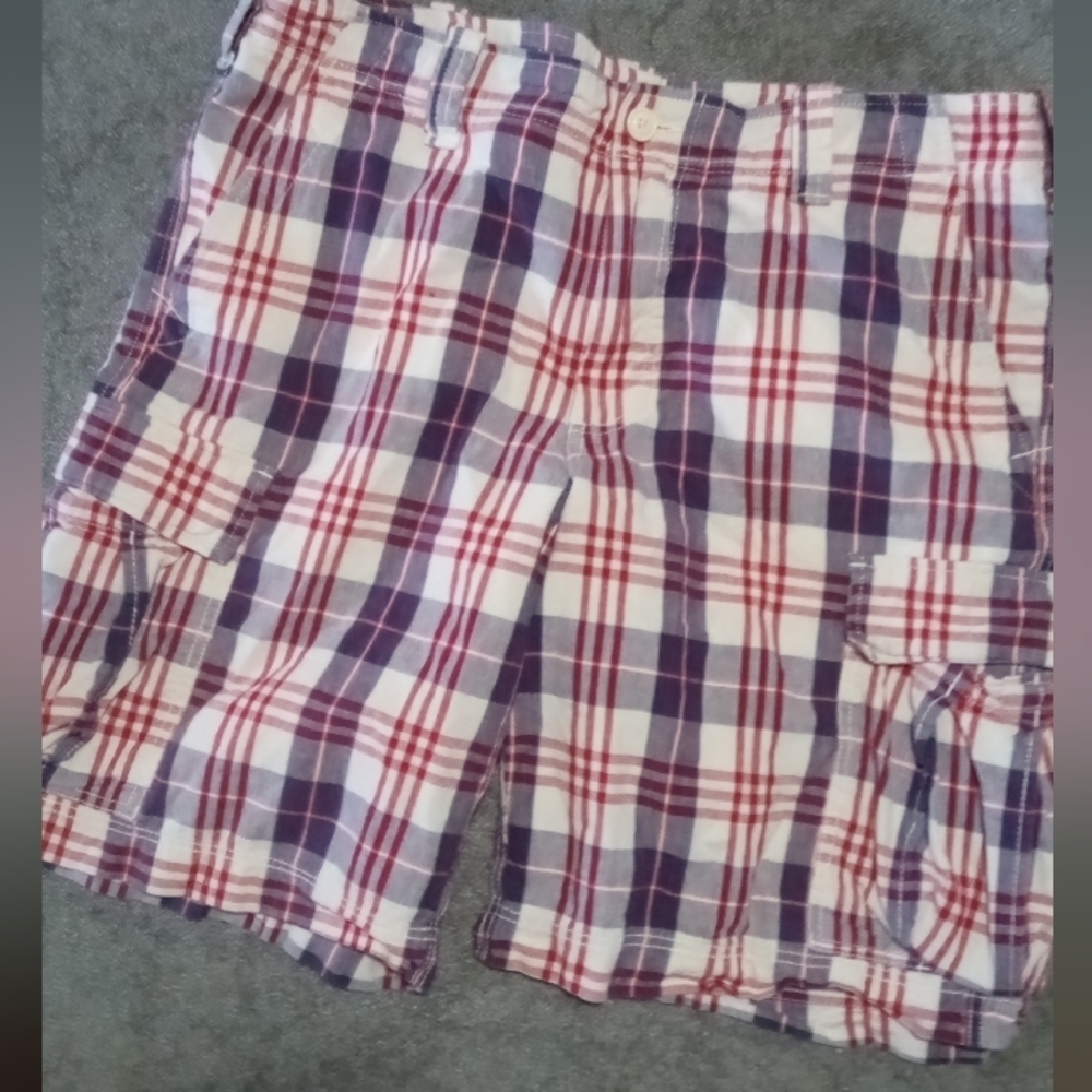Ralph Lauren Men's Plaid Cargo Shorts - Red, Blue, Cream